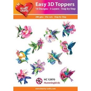 3D toppers - udstanset, forskellige motiver med kolibrier, 10 ass. motiver; HC12970