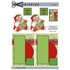 3D klippeark - Jul, dejlig julemand m/favnen fuld af gaver