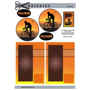 3D klippeark - Mand p� cykeltur i solnedgang