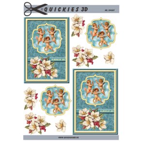 3D klippeark - Jul, englebasser p� smuk bl� baggrund