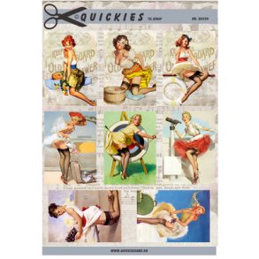 Klippeark - 8 motiver af pin-up piger, 