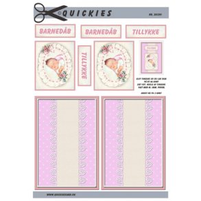 3D klippeark - Baby. Barned�b, pige, tillykke