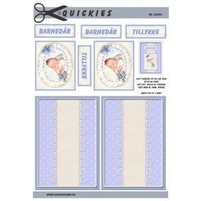 3D klippeark - Baby. Barned�b, dreng, tillykke