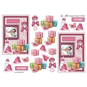 3D klippeark - Babypige og lyser�de babyting