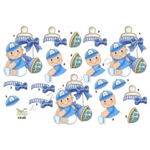 3D ark - S�d babydreng m/kasket