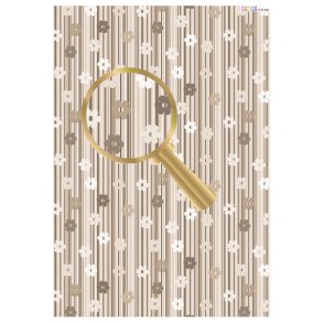 Basispapir A4, beige/brune farver m/striber og blomster