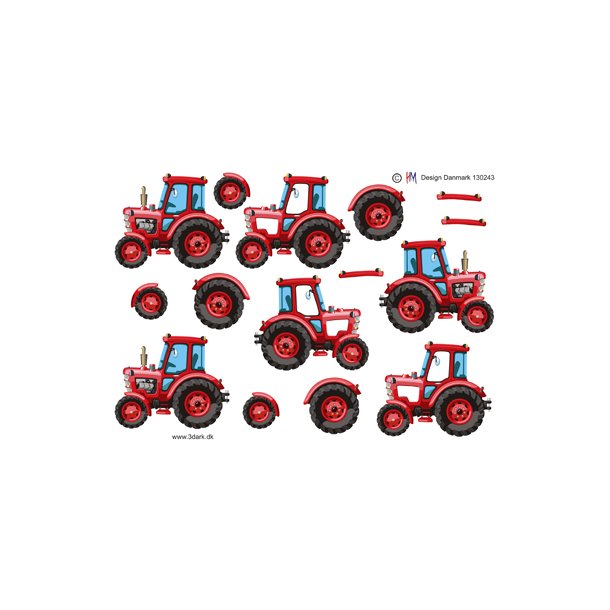3D klippeark - Rd traktor