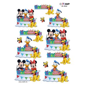 3D klippeark - Disney, Mickey, Minnie, Anders and og Pluto til fdselsdag