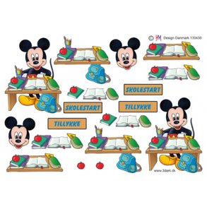 3D klippeark - Disney, skolestart m/Mickey Mouse