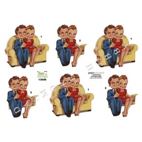 3D ark - Romantik. Krestepar i sofa