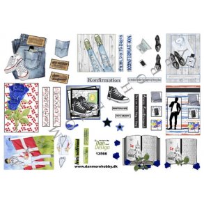 3D ark - Konfirmation. Dreng, sm� motiver