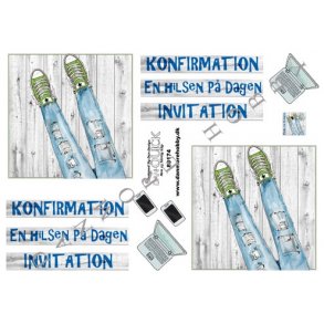 3D ark - Konfirmation. R�de converse, smartphone, jeans