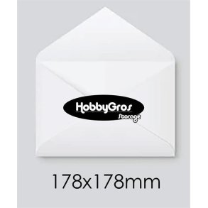 Kuverter 17,8x17,8 cm, HVID, 100 stk.