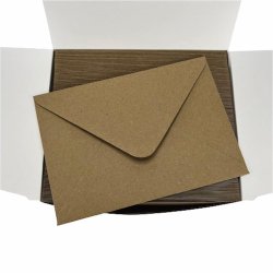 Kuverter C6 i kvist papir, 16,2x11,4 cm, (alm. A6 kort), naturfarvet (kvist), 50 stk.