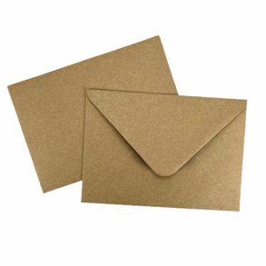 Kuverter C6 i kvist papir, 16,2x11,4 cm, (alm. A6 kort), naturfarvet (kvist), 50 stk.