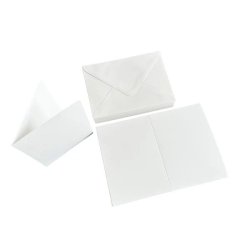 Kort &amp; Kuvertst A7/C7, "sm kort", 240grams kort, 50 st, HVID