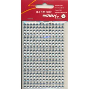 Rhinstene, selvkl�bende, �4mm, klar krystal m/s�lvfarvet bagside, ca. 260 stk