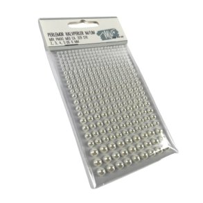 Halvperler, selvklbende, 2-6mm, perlemorsfarvet, ca. 329 stk.