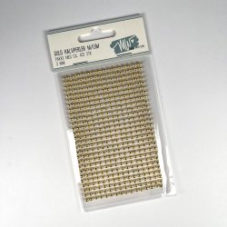 Halvperler, selvklbende, 3mm, blank guldfarvet, ca. 432 stk.