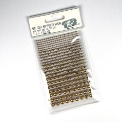 Halvperler, selvklbende, 2-6mm, mat guldfarvet, ca. 329 stk.