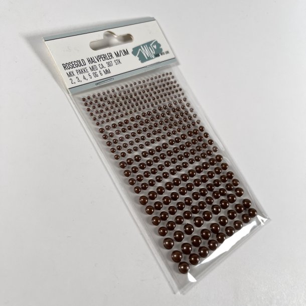 Halvperler, selvkl�bende, �2-6mm, BRONCE farvet, ca. 329 stk.