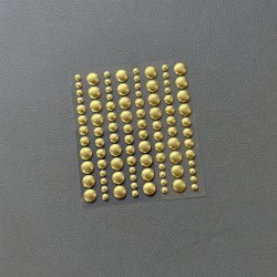 Halvperler/Dots, selvkl�bende, SBA032, "ANTIK GULDMETALFARVEDE", 3 st�rrelser