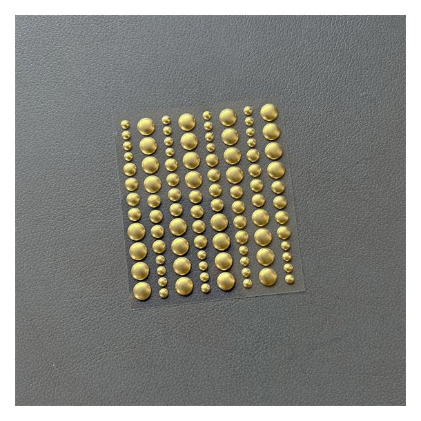 Halvperler/Dots, selvkl�bende, SBA032, "ANTIK GULDMETALFARVEDE", 3 st�rrelser
