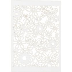 Blondekarton (udstanset ark), 10 stk., 10,5x15cm, HVID