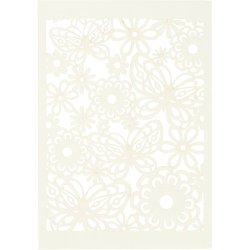 Blondekarton (udstanset ark), 10 stk., 10,5x15cm, ELFENBENSFARVET/R�HVID