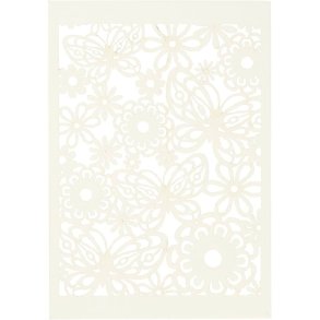 Blondekarton (udstanset ark), 10 stk., 10,5x15cm, ELFENBENSFARVET/R�HVID