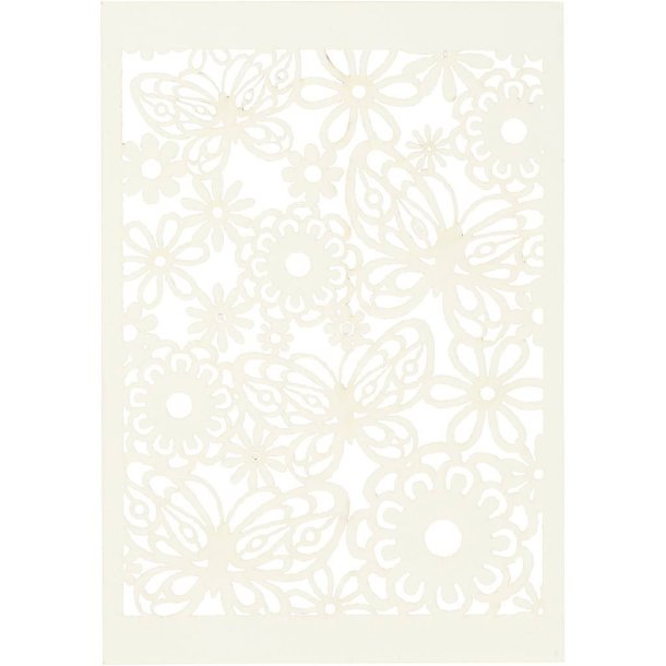 Blondekarton (udstanset ark), 10 stk., 10,5x15cm, ELFENBENSFARVET/R�HVID