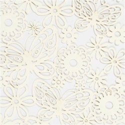 Blondekarton (udstanset ark), 10 stk., 10,5x15cm, ELFENBENSFARVET/R�HVID