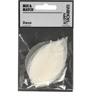 Skeletblade, 20 stk., l�ngde 6-7 cm, hvide