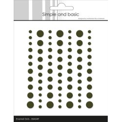 Halvperler/Dots, selvklbende, SBA049 - Matte enamel dots, ARMY GRN, 5 strrelser