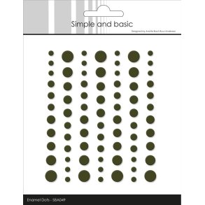 Halvperler/Dots, selvklbende, SBA049 - Matte enamel dots, ARMY GRN, 5 strrelser