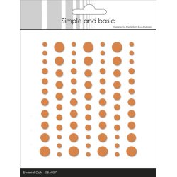 Halvperler/Dots, selvkl�bende, SBA057 - Matte enamel dots, MANDARIN farvet, 5 st�rrelser