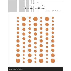 Halvperler/Dots, selvkl�bende, SBA057 - Matte enamel dots, MANDARIN farvet, 5 st�rrelser