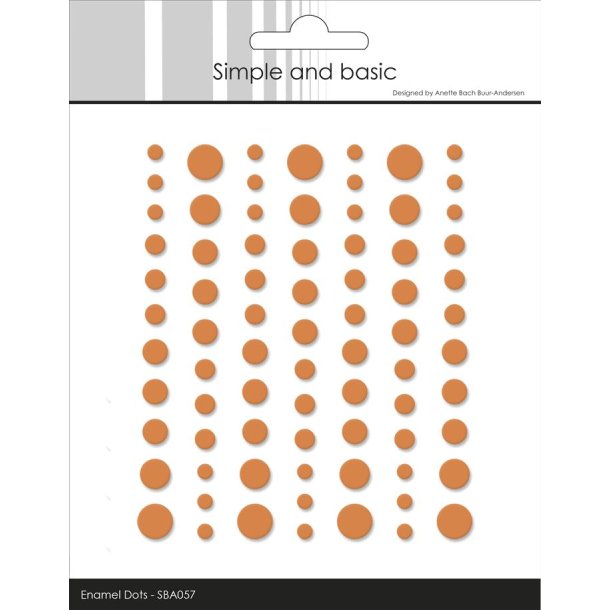 Halvperler/Dots, selvkl�bende, SBA057 - Matte enamel dots, MANDARIN farvet, 5 st�rrelser