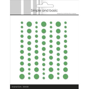 Halvperler/Dots, selvkl�bende, SBA058 - Matte enamel dots, GR�SGR�N, 5 st�rrelser
