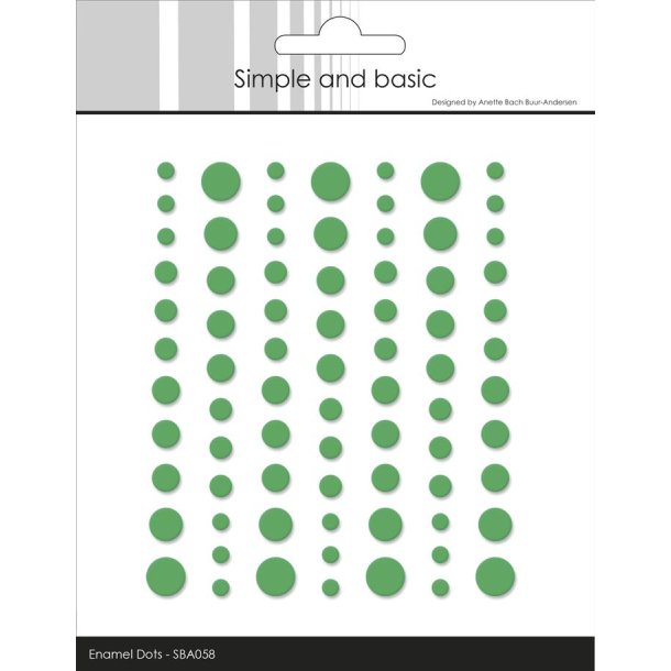 Halvperler/Dots, selvkl�bende, SBA058 - Matte enamel dots, GR�SGR�N, 5 st�rrelser
