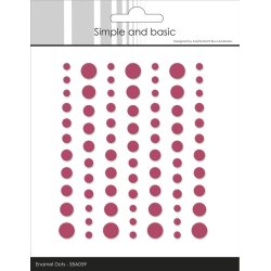 Halvperler/Dots, selvkl�bende, SBA059 - Matte enamel dots, HINDB�R farvet, 5 st�rrelser