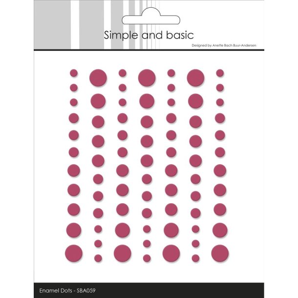 Halvperler/Dots, selvkl�bende, SBA059 - Matte enamel dots, HINDB�R farvet, 5 st�rrelser