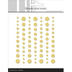 Halvperler/Dots, selvkl�bende, SBA060 - Matte enamel dots, PASTELGUL farvet, 5 st�rrelser