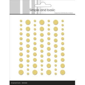 Halvperler/Dots, selvkl�bende, SBA060 - Matte enamel dots, PASTELGUL farvet, 5 st�rrelser