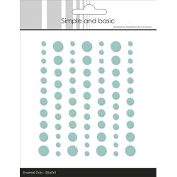 Halvperler/Dots, selvkl�bende, SBA061 - Matte enamel dots, MINT farvet, 5 st�rrelser