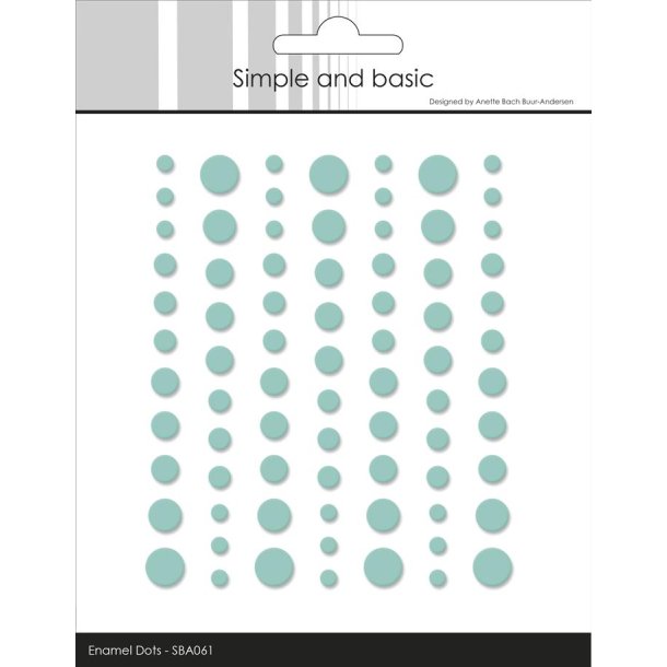Halvperler/Dots, selvkl�bende, SBA061 - Matte enamel dots, MINT farvet, 5 st�rrelser