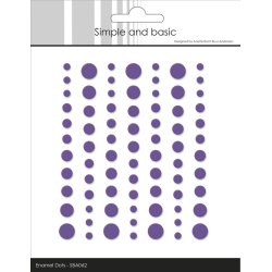 Halvperler/Dots, selvkl�bende, SBA062 - Matte enamel dots, LILLA, 5 st�rrelser