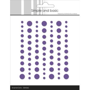 Halvperler/Dots, selvkl�bende, SBA062 - Matte enamel dots, LILLA, 5 st�rrelser