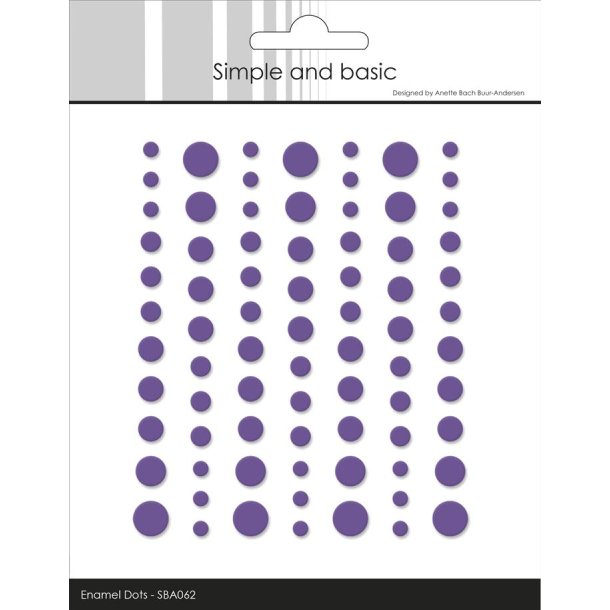 Halvperler/Dots, selvkl�bende, SBA062 - Matte enamel dots, LILLA, 5 st�rrelser