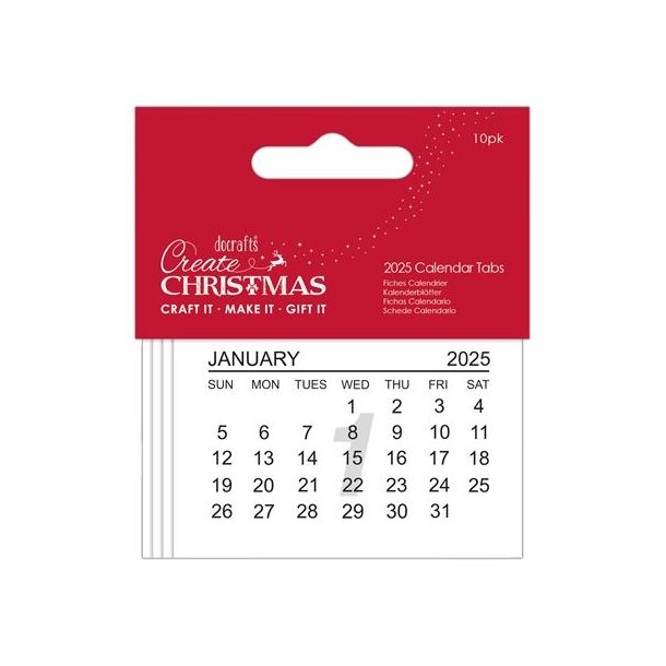 Papermania mini mneds-kalender 2025, 10 st